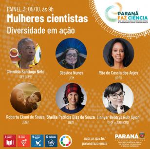 Divulgação : Painel do dia 05/10 Mulheres cientistas: diversidade em Ação