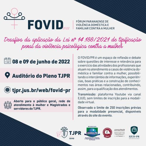 CEVID realizará o 1º Fórum Paranaense de Violência Doméstica e Familiar