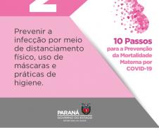 Cards - Sesa recomenda 10 passos para a prevenção da mortalidade materna por Covid-19