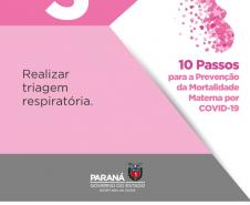 Cards - Sesa recomenda 10 passos para a prevenção da mortalidade materna por Covid-19