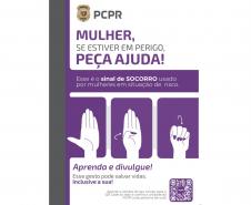 PCPR inicia ação para combater violência contra mulher com divulgação de sinal de socorro