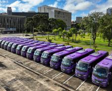 Paraná entrega 40 ônibus e 82 carros para reforçar cuidado às mulheres e pessoas idosas