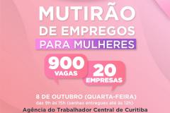 Mutirão do Emprego para Mulheres oferece mais de 900 vagas em Curitiba