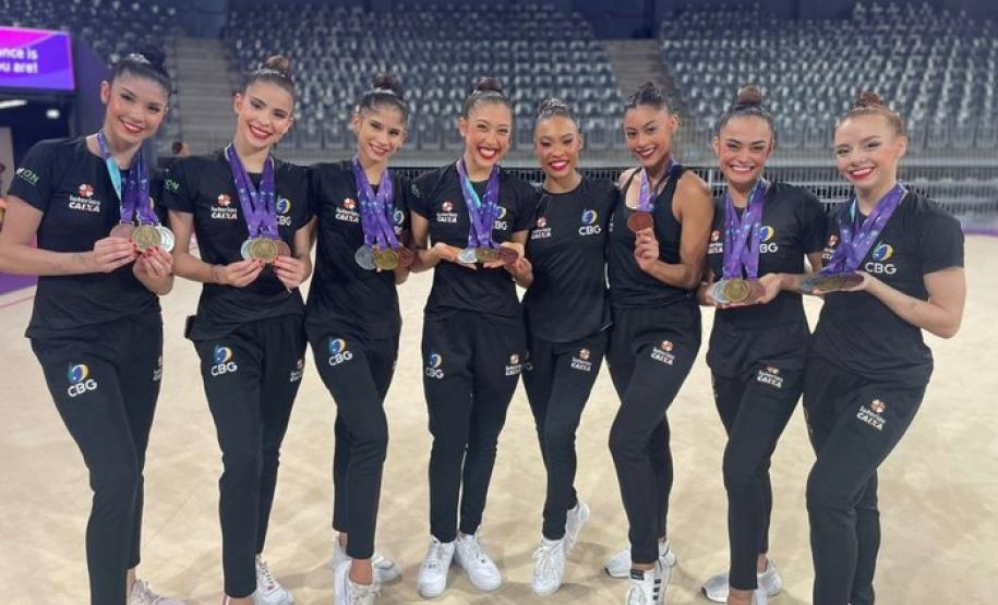 Copa do Mundo de Ginástica rítmica na Romênia. Foto: Divulgação/CBG