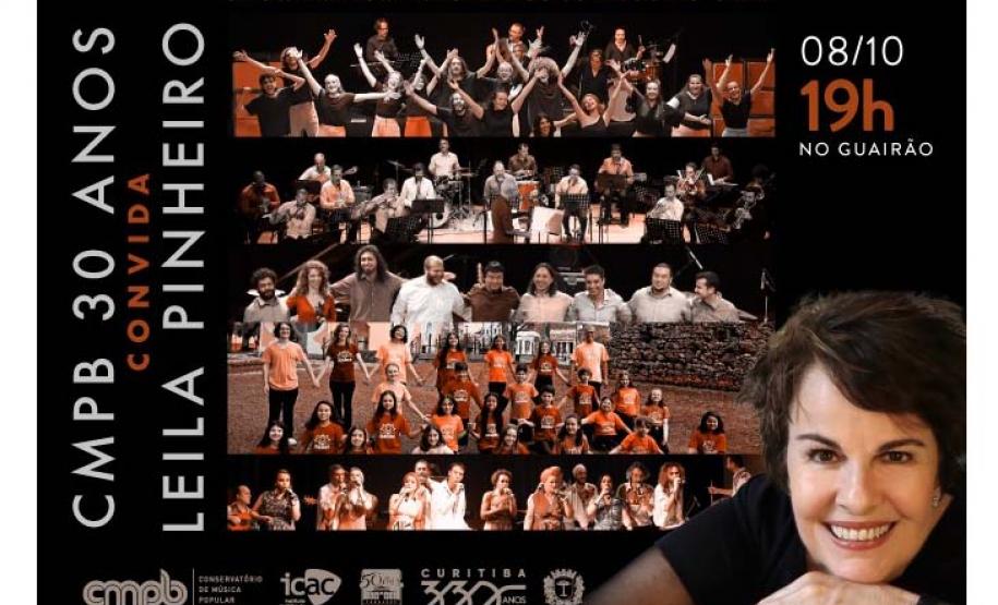 Guaíra recebe no domingo show da Leila Pinheiro com grupos do Conservatório de MPB da Capital