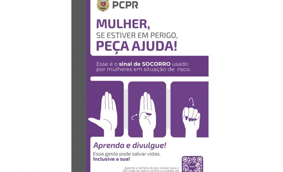 PCPR inicia ação para combater violência contra mulher com divulgação de sinal de socorro
