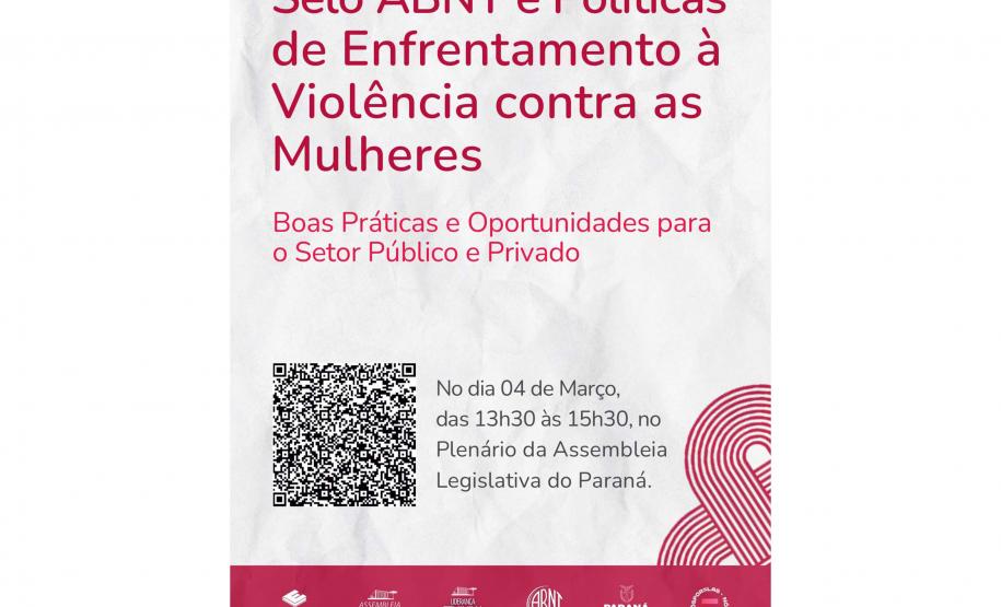 Paraná vai apresentar Selo ABNT para combate à violência contra a mulher em evento na Alep